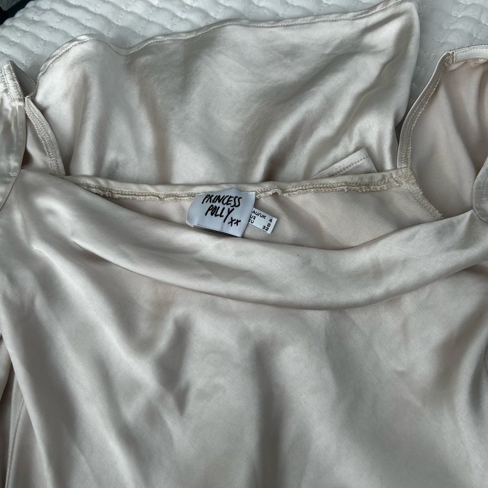 Princess Polly Cream Satin Dress